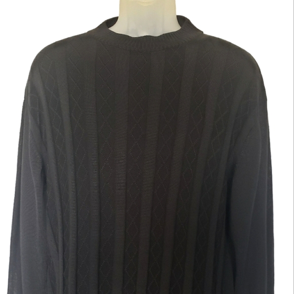Le Monde Black Pullover Sweater Size XL Textured Cable Knit - Picture 3 of 11